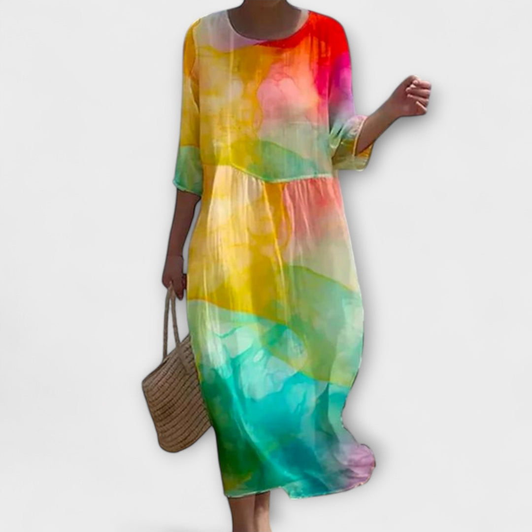 Marie Floral Midi Dress Elegant Stylish Autumn