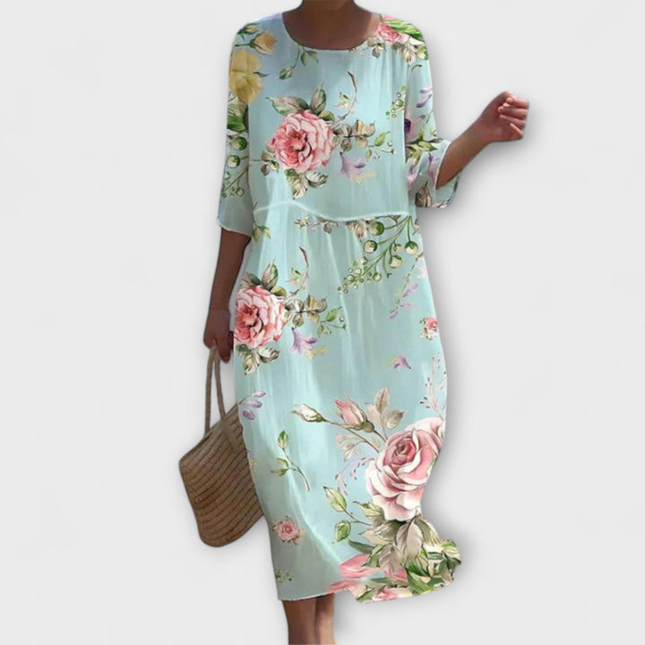 Marie Floral Midi Dress Elegant Stylish Autumn