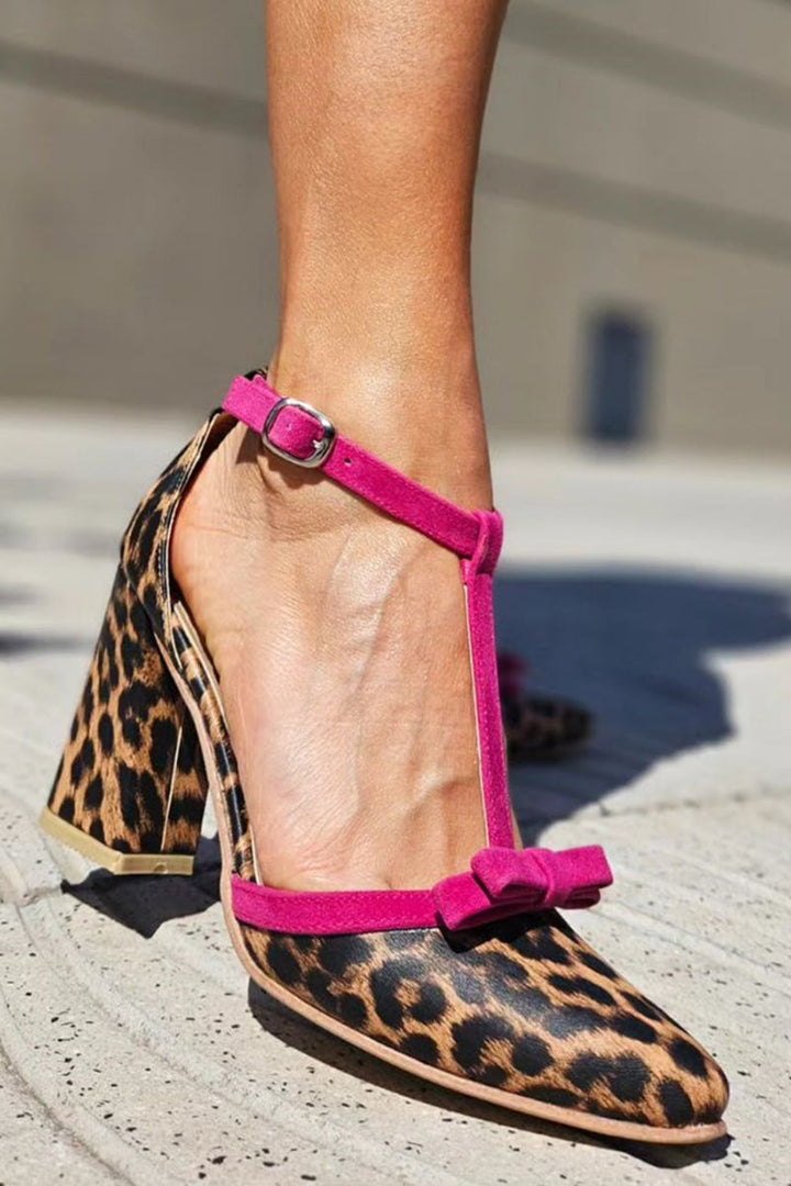 Marie Leopard Print Comfortable Heels Stylish for Autumn and Summer