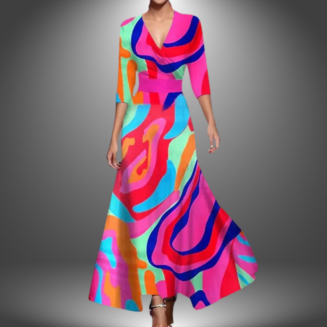 Ada Floral Maxi Dress Elegant Flowing Silhouette Lightweight Summer Dress