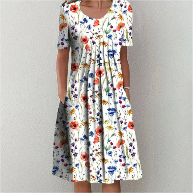Kira Stylish Casual Floral Dress for Summer and Autumn Comfort