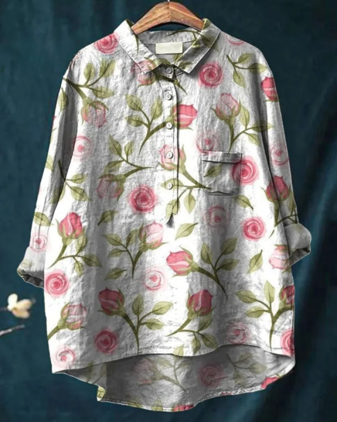 Jenny Floral Button-Down Shirt Stylish Design for Autumn