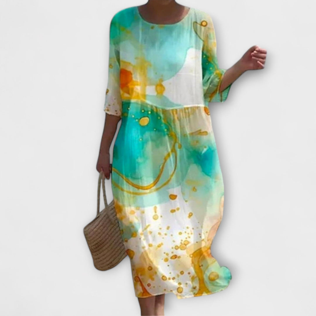 Marie Floral Midi Dress Elegant Stylish Autumn