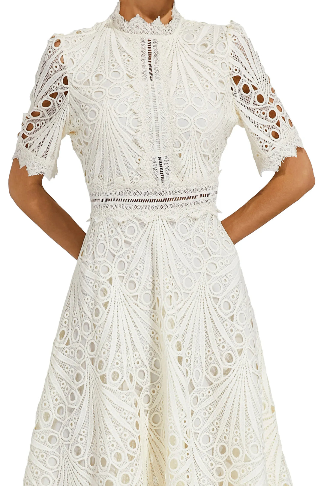 Hallie Lace Midi Dress Elegant Women's Dress for Autumn and Summer