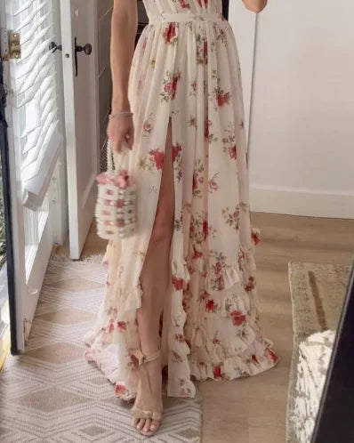 Anabella Elegant Sleeveless Printed Dress for Summer Comfort and Style