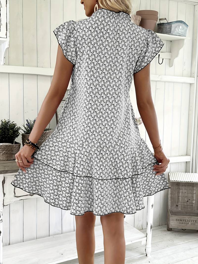 AMANI Summer Breeze Dress – Lightweight Summer Chic with Flowy Silhouette and Tie-Neck Detail
