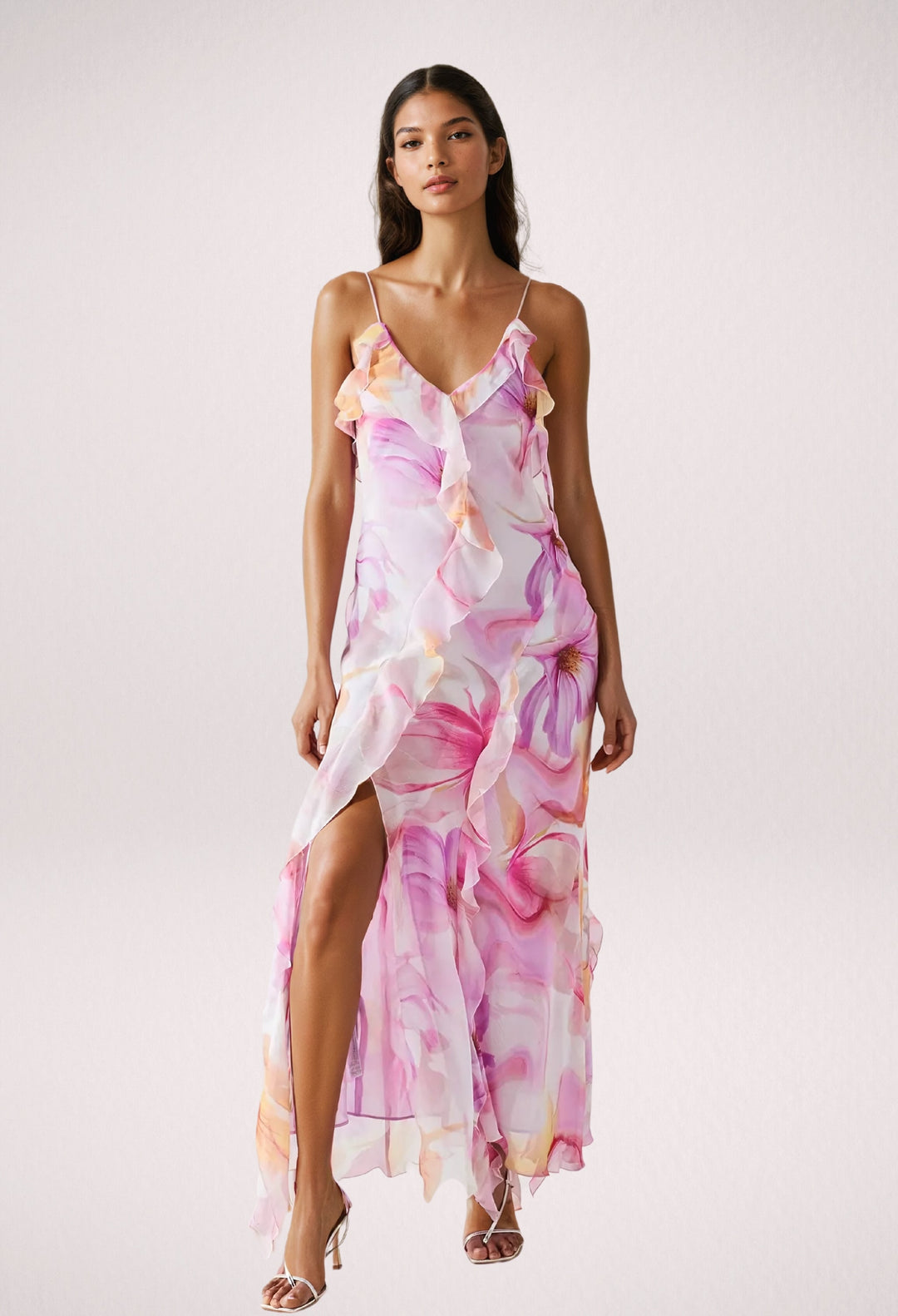 Nylah Floral Ruffle Maxi Dress Elegant Summer Fashion