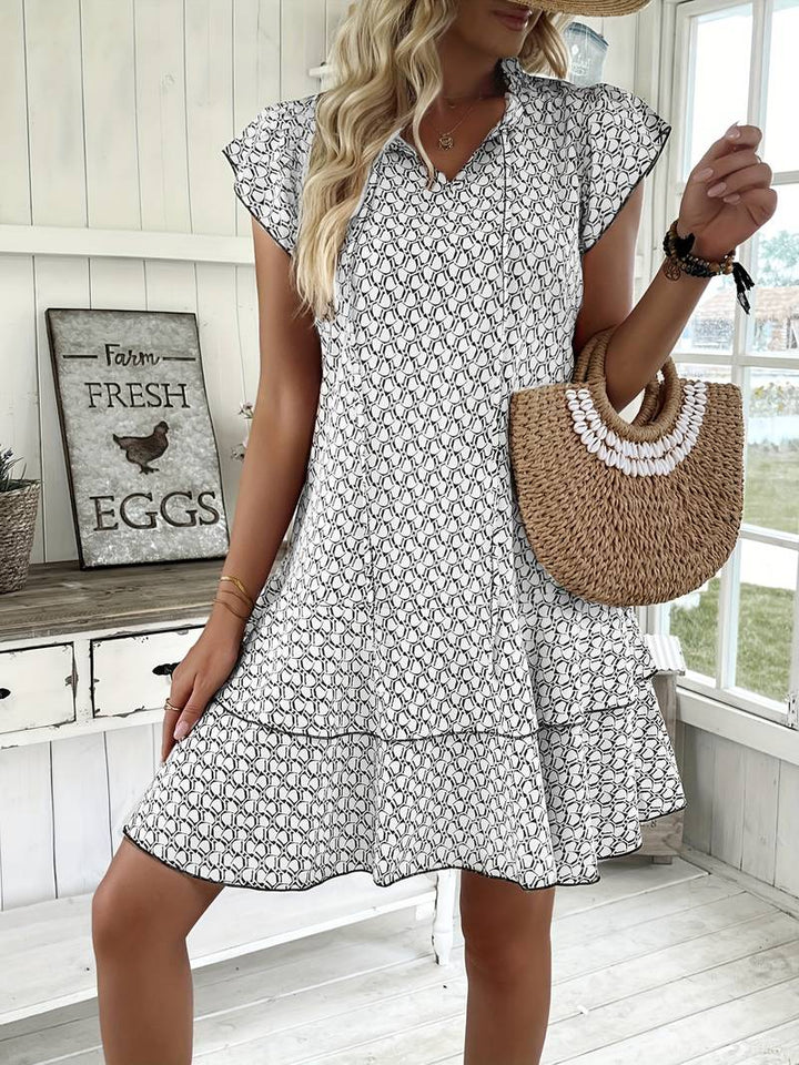 AMANI Summer Breeze Dress – Lightweight Summer Chic with Flowy Silhouette and Tie-Neck Detail