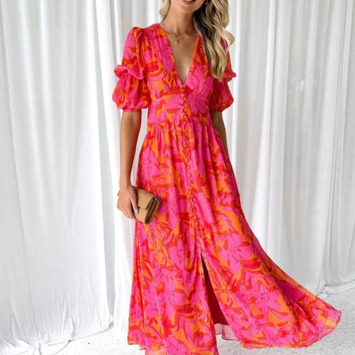 Lavinia Floral Print Maxi Dress Lightweight Summer Style