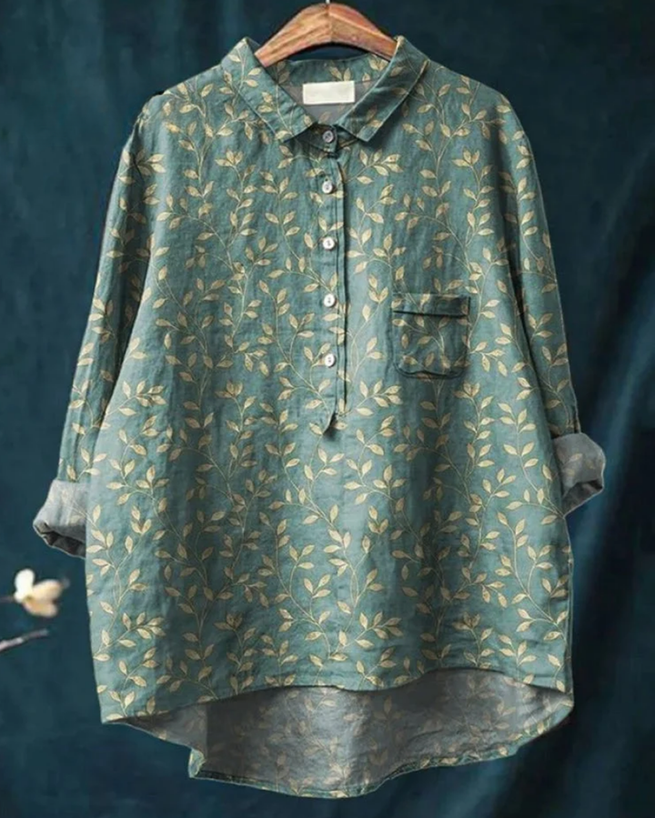 Jenny Floral Button-Down Shirt Stylish Design for Autumn