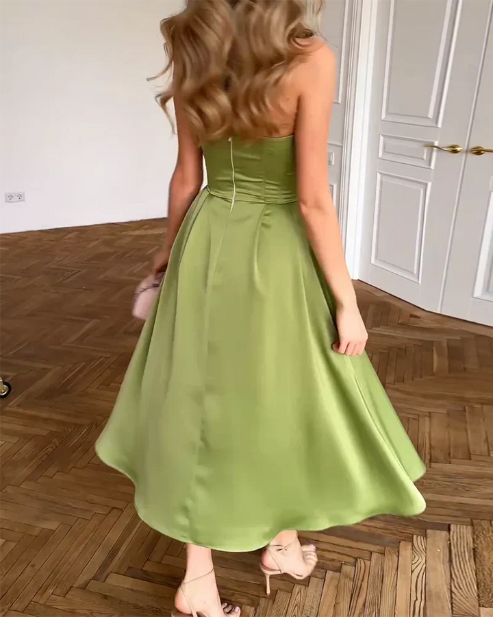 Sabrina Strapless Elegant Dress Timeless Design Autumn