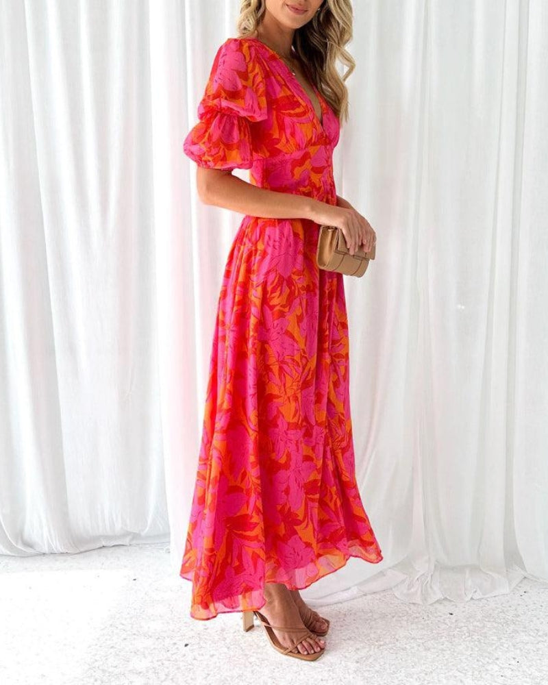 Lavinia Floral Print Maxi Dress Lightweight Summer Style