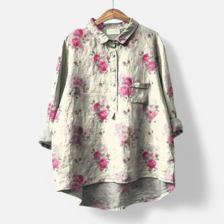 Kiara Stylish Loose Fit Floral Blouse for Summer Comfort