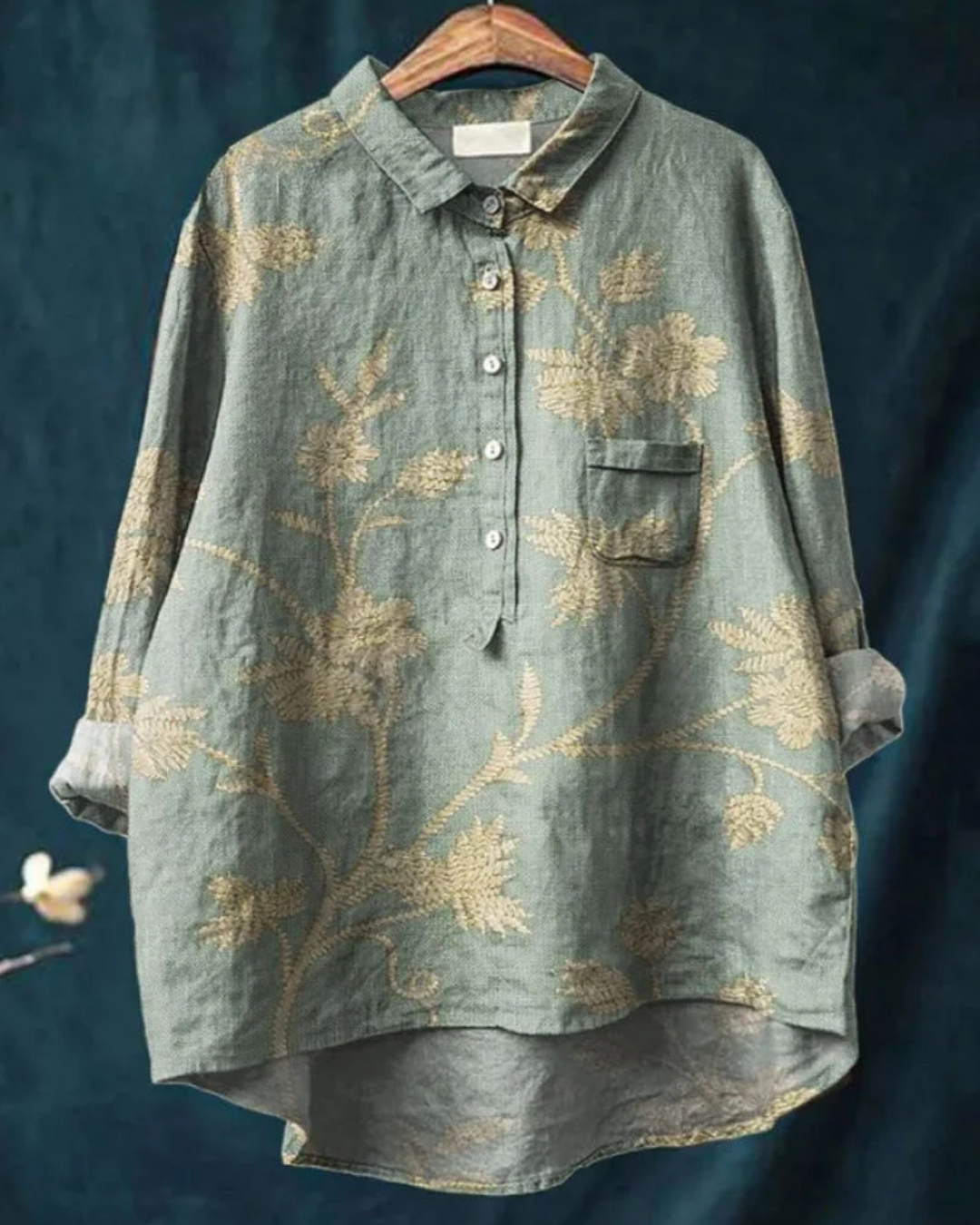 Jenny Floral Button-Down Shirt Stylish Design for Autumn