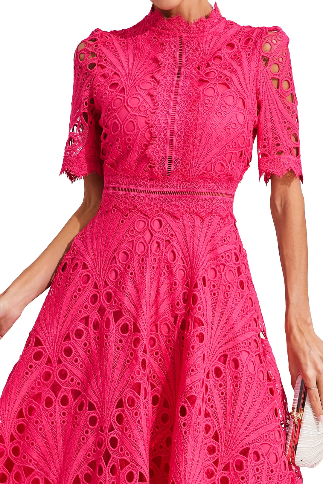 Hallie Lace Midi Dress Elegant Women's Dress for Autumn and Summer