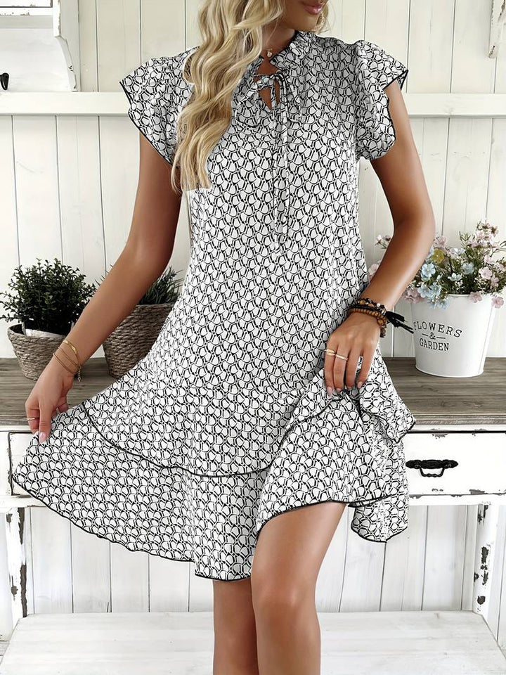 AMANI Summer Breeze Dress – Lightweight Summer Chic with Flowy Silhouette and Tie-Neck Detail