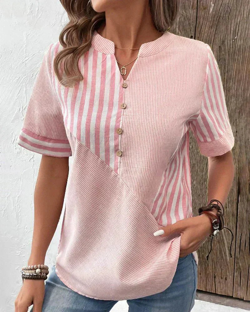 Monroe Lightweight Soft Striped Blouse Comfortable Fit for Summer and Autumn