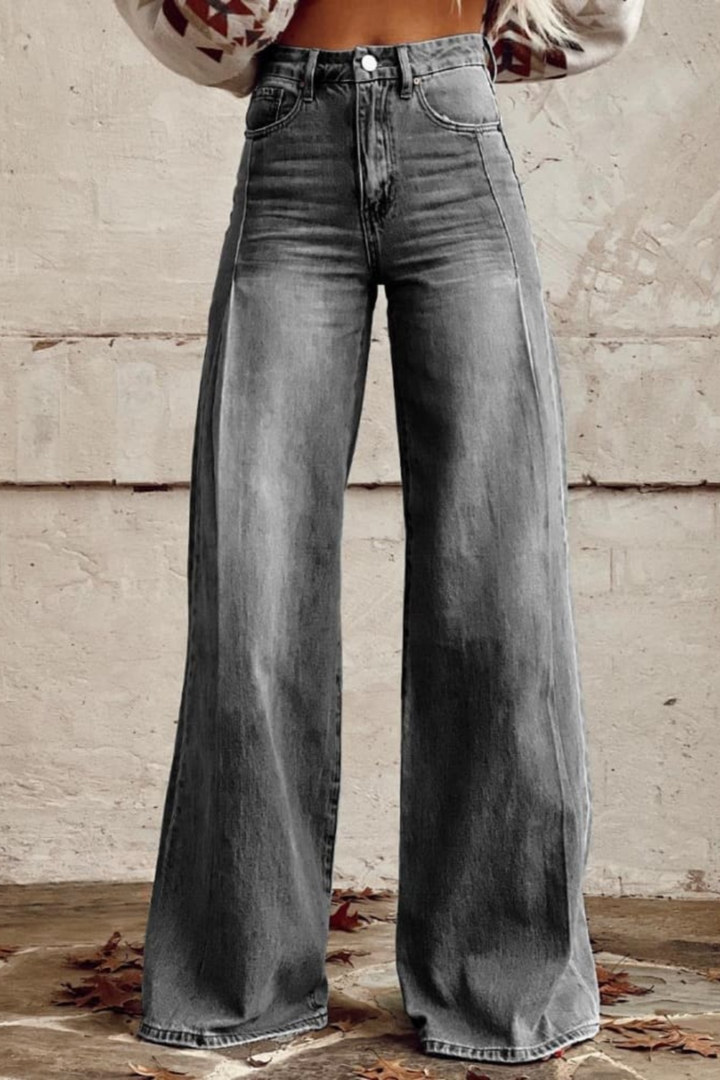 Susan Stylish Wide-Leg Denim Pants – Comfortable Classic Fit for Autumn and Summer