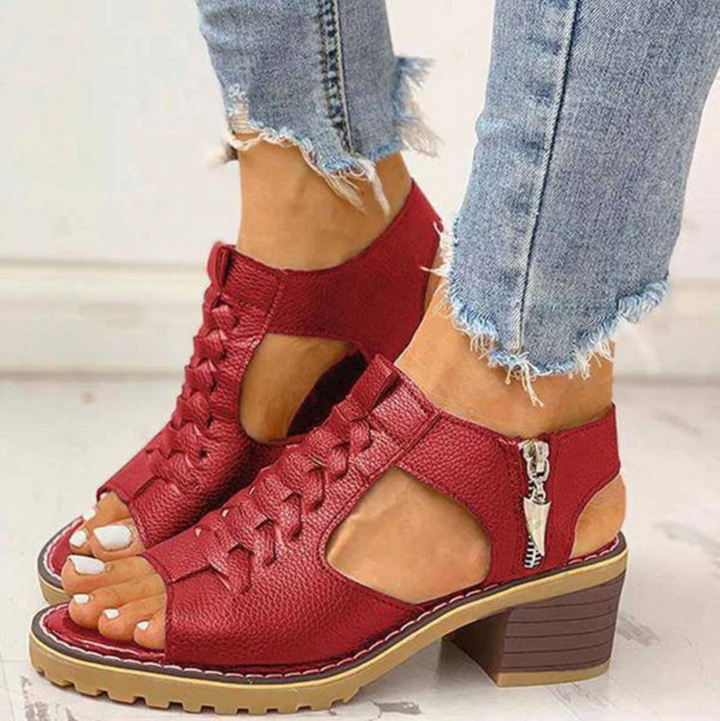 Natalie Stylish Summer Chunky Heel Sandals with Comfortable Support