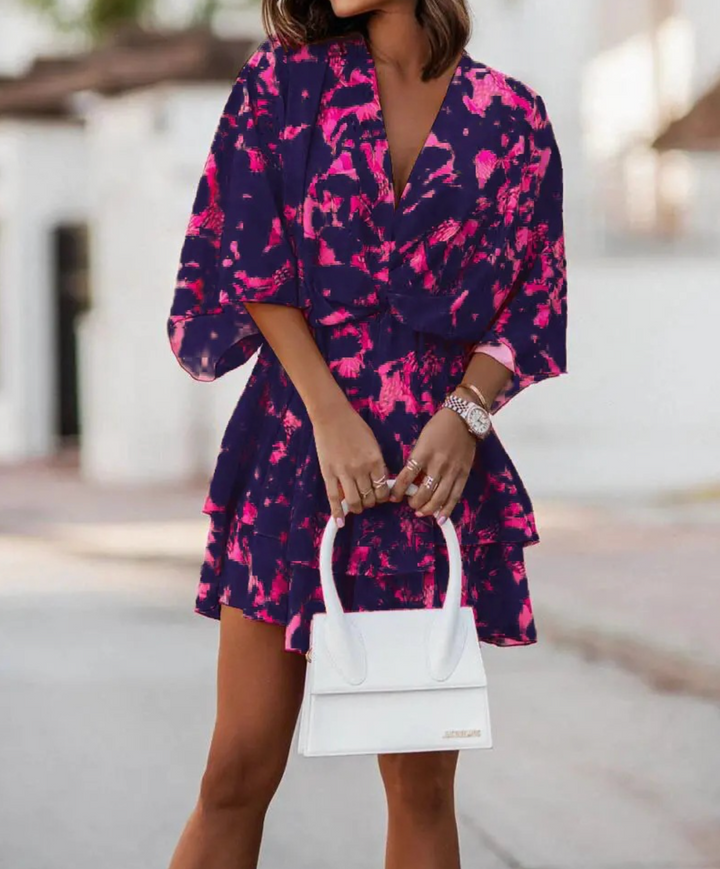 Bianca Floral Casual Mini Dress for Summer and Autumn