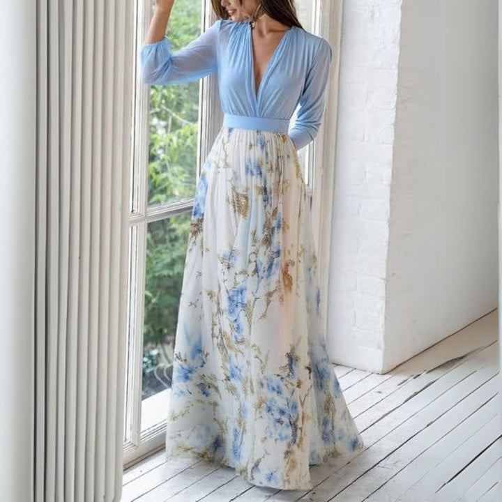 Autumn Elegant Long Floral Dress Seasonal Style