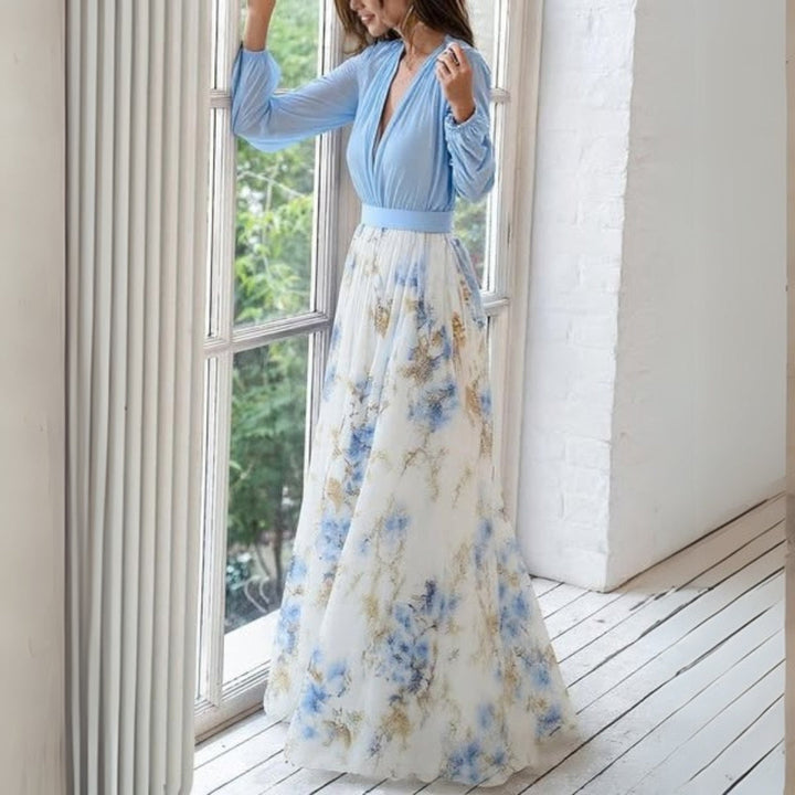 Autumn Elegant Long Floral Dress Seasonal Style