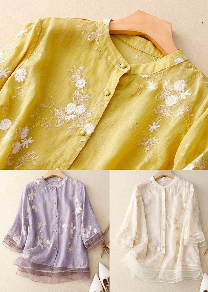 Kourtney Chic Embroidered Blouse Lightweight Breathable Design for Summer and Autumn