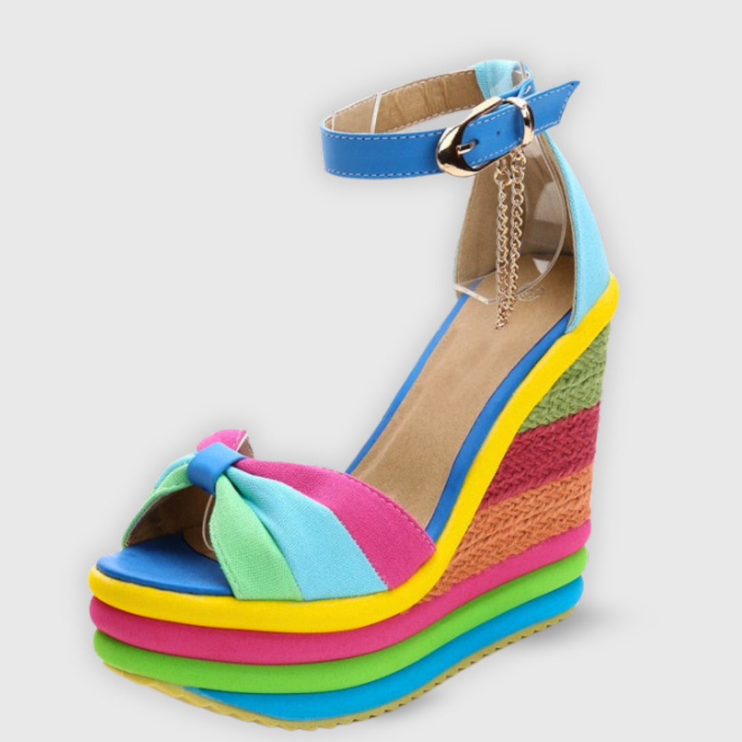 Monica Colorful Summer Wedge Sandals Stylish Comfortable Elevation