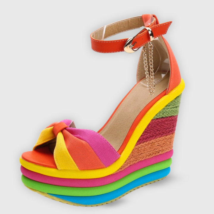 Monica Colorful Summer Wedge Sandals Stylish Comfortable Elevation