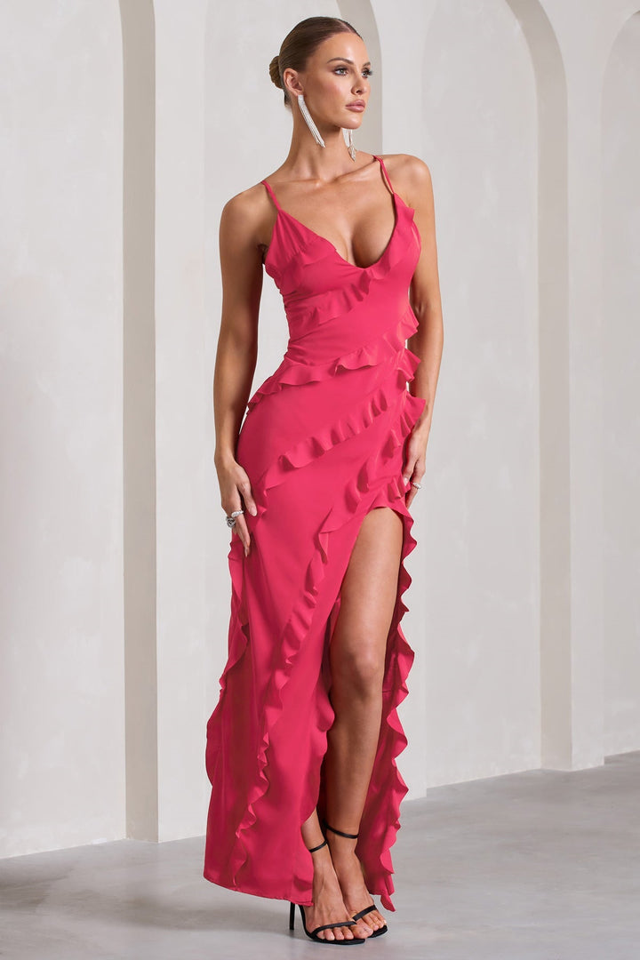 Lottie Elegant Off-Shoulder Backless Maxi Dress for Autumn and Summer