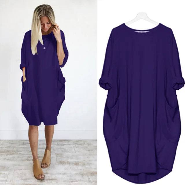 Bianca Stylish Loose Casual Dress for Summer and Autumn Comfortable Lightweight Design
