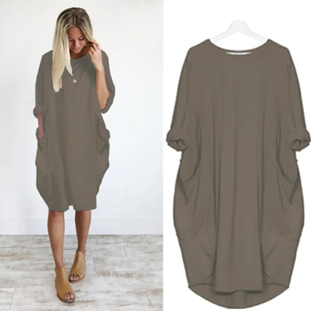 Bianca Stylish Loose Casual Dress for Summer and Autumn Comfortable Lightweight Design