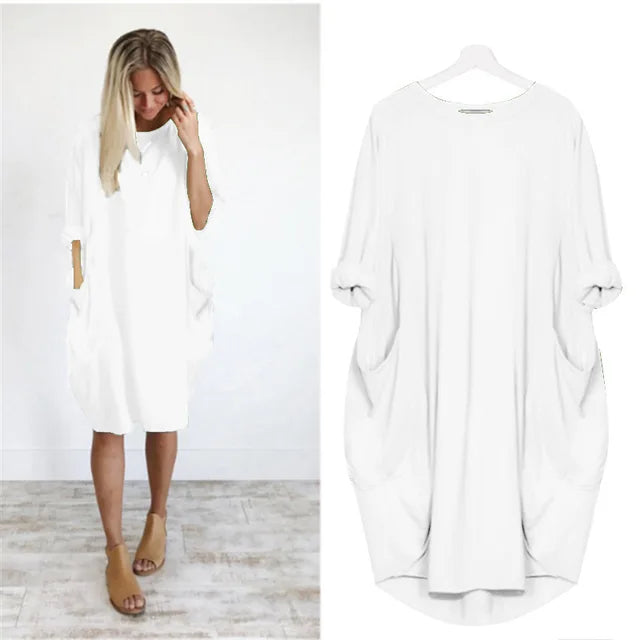 Bianca Stylish Loose Casual Dress for Summer and Autumn Comfortable Lightweight Design