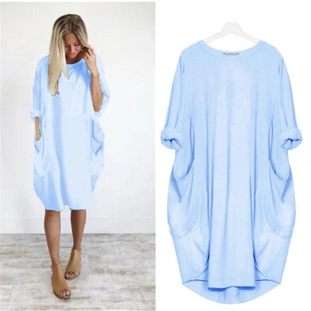 Bianca Stylish Loose Casual Dress for Summer and Autumn Comfortable Lightweight Design