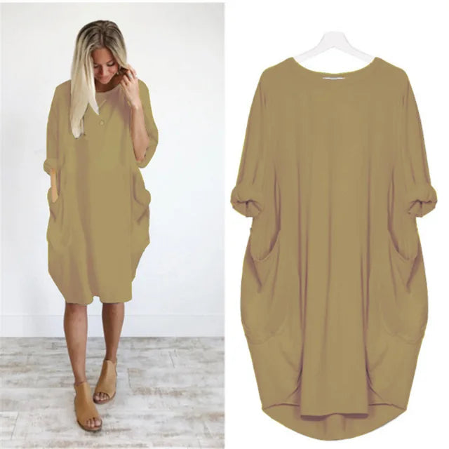 Bianca Stylish Loose Casual Dress for Summer and Autumn Comfortable Lightweight Design