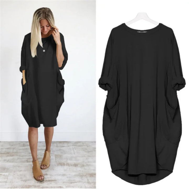 Bianca Stylish Loose Casual Dress for Summer and Autumn Comfortable Lightweight Design