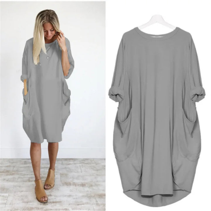 Bianca Stylish Loose Casual Dress for Summer and Autumn Comfortable Lightweight Design