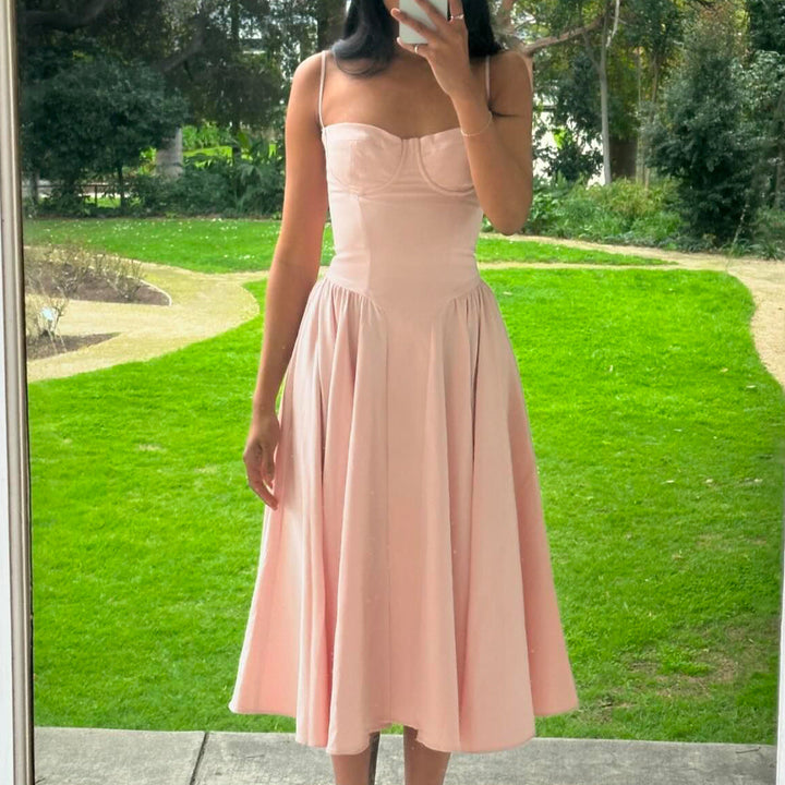 Ciara Bustier Midi Dress Elegant Silhouette Autumn Fashion