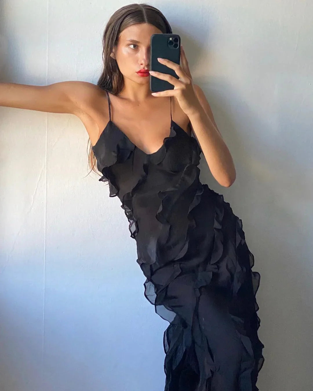 Lottie Elegant Off-Shoulder Backless Maxi Dress for Autumn and Summer