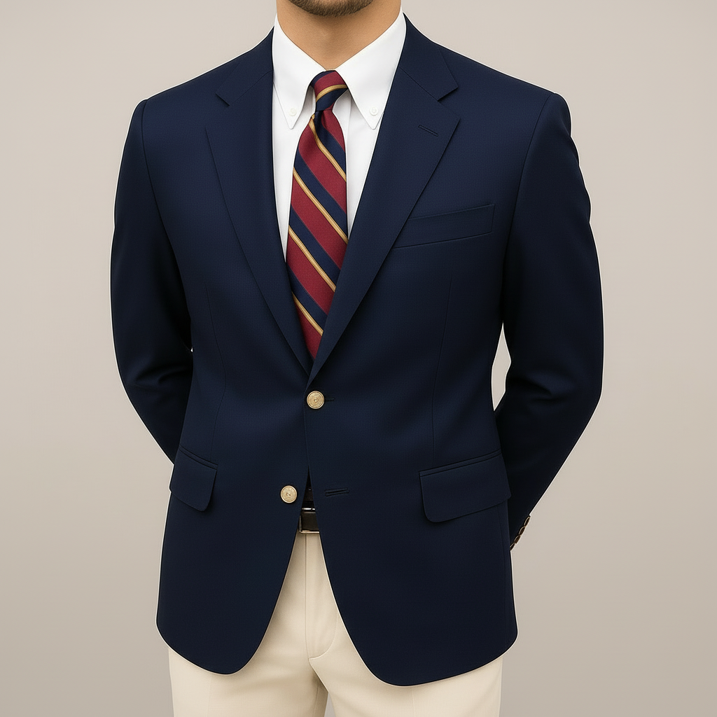Ethan | Classic Structured Men's Blazer Jacket with Gold Button Detail 0