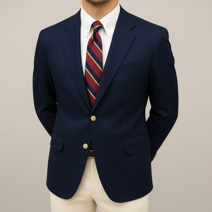 Ethan | Classic Structured Men's Blazer Jacket with Gold Button Detail 0
