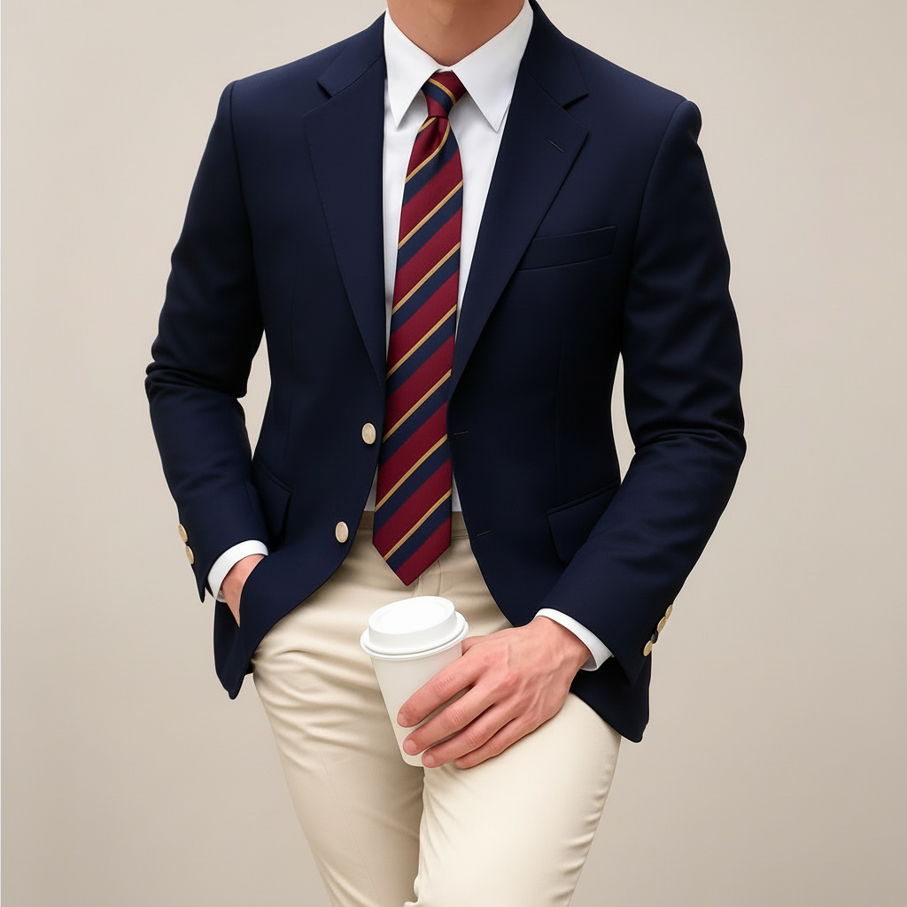 Ethan | Classic Structured Men's Blazer Jacket with Gold Button Detail 1