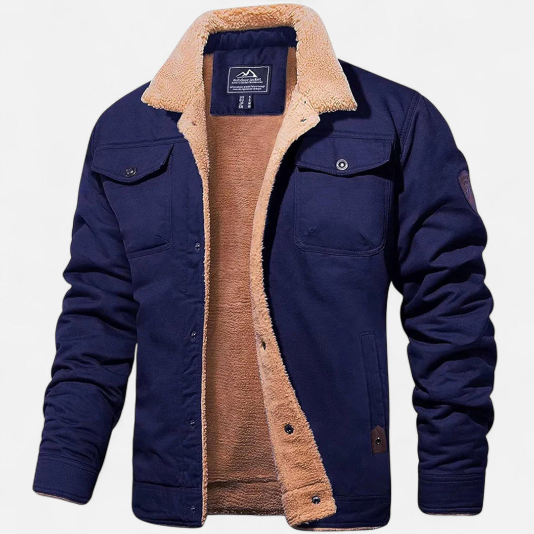 Ethan | Cozy Classic Mens Bomber Jacket with Sherpa Collar 6