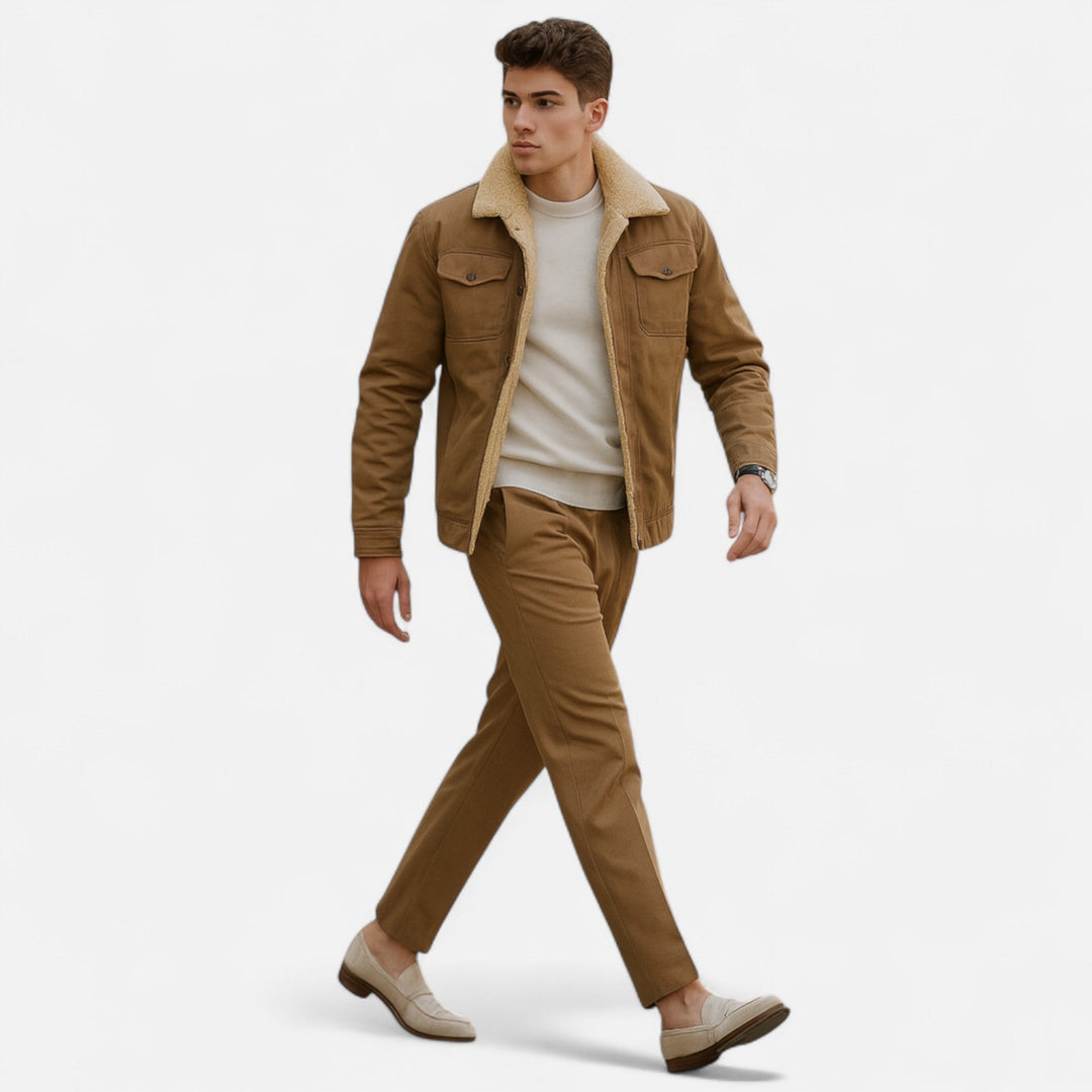 Ethan | Cozy Classic Mens Bomber Jacket with Sherpa Collar 7