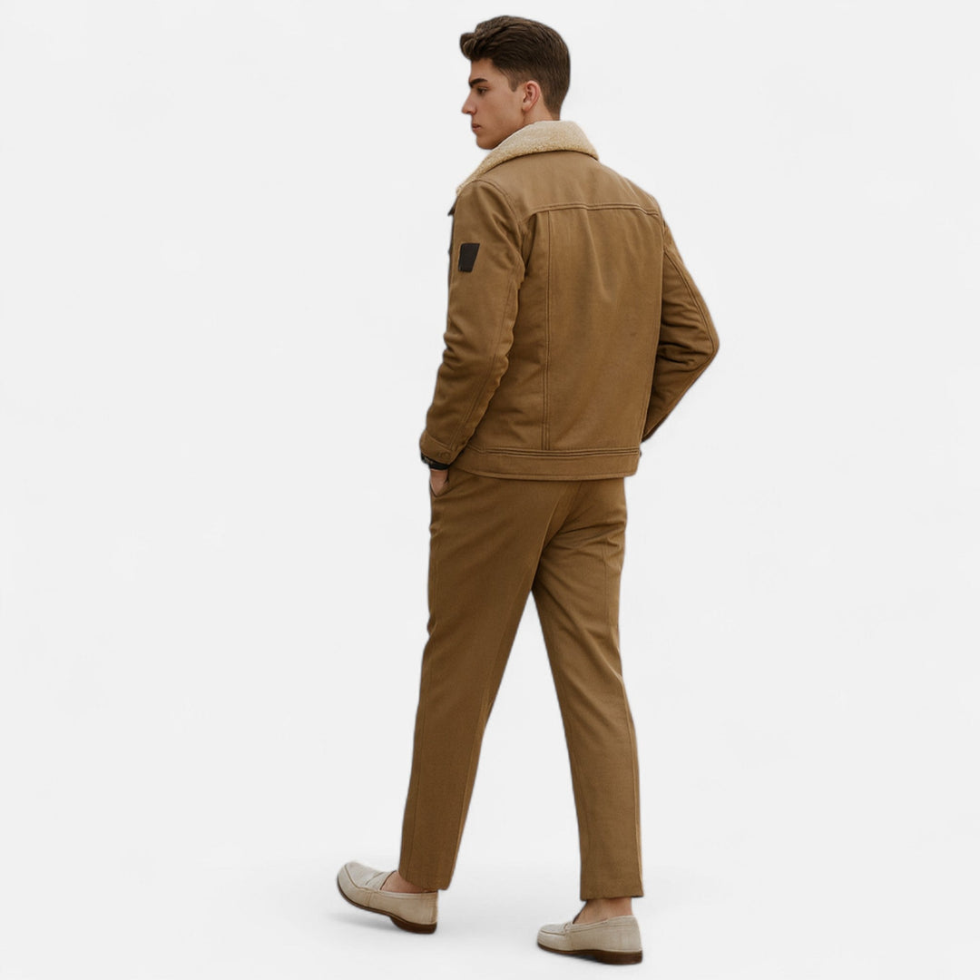 Ethan | Cozy Classic Mens Bomber Jacket with Sherpa Collar 8