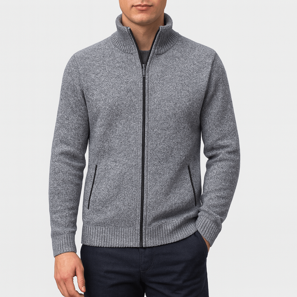 Ethan | Modern Zip-Up Men's Cardigan Sweater 1