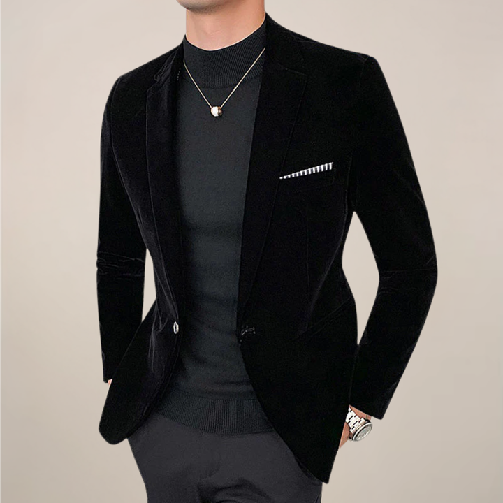 Ethan | Sophisticated Slim Velvet Blazer for Autumn Winter 0