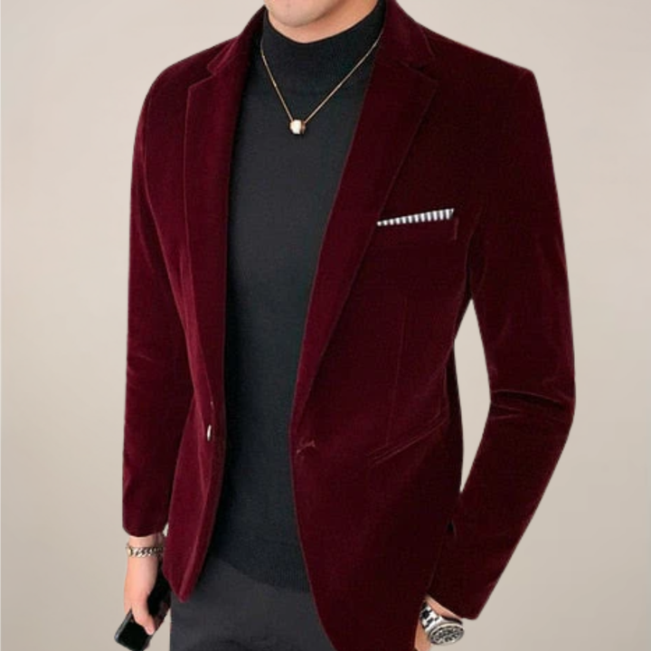 Ethan | Sophisticated Slim Velvet Blazer for Autumn Winter 1