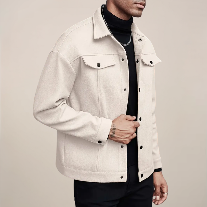 Ethan | Stylish Button-Up Men's Winter Jacket with Structured Collar 0