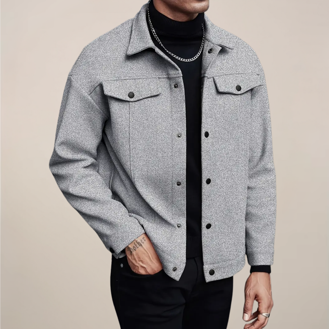 Ethan | Stylish Button-Up Men's Winter Jacket with Structured Collar 3
